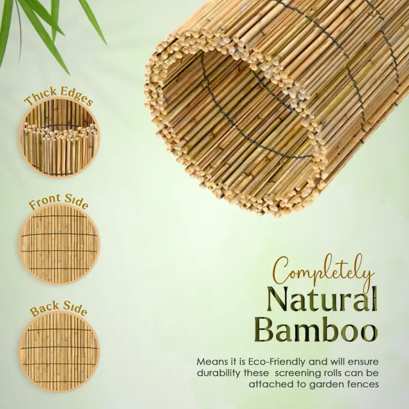 Natural Peeled Reed Fence, Garden Screening Fence Panels, Privacy & Protective Screening Roll for Outdoor Wind and Sun Protection Natural Reed Fence Screening