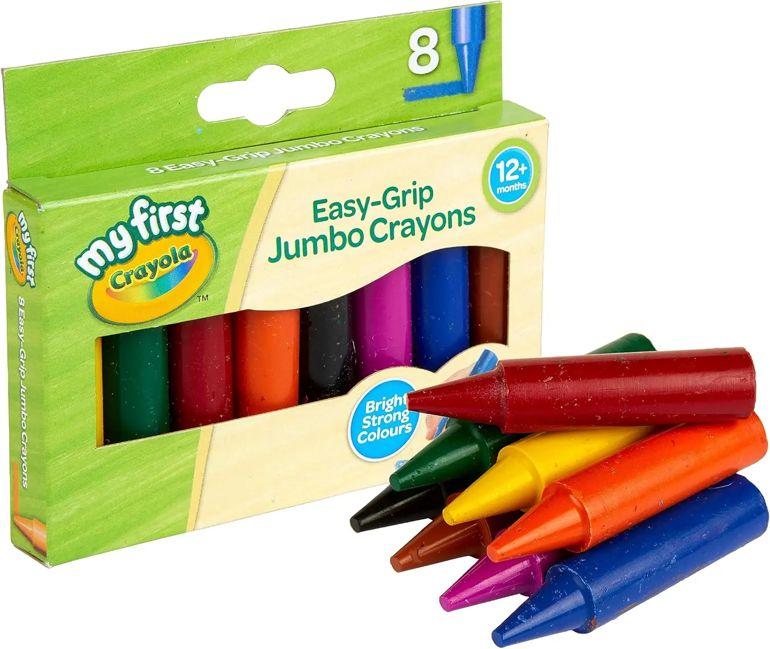 CRAYOLA MyFirst Jumbo Crayons - Assorted Colours Easy-Grip Colouring Crayons Perfect for Toddlers Hands Ideal for Kids Aged 12 Plus Months, Multicolor, (Pack of 8)