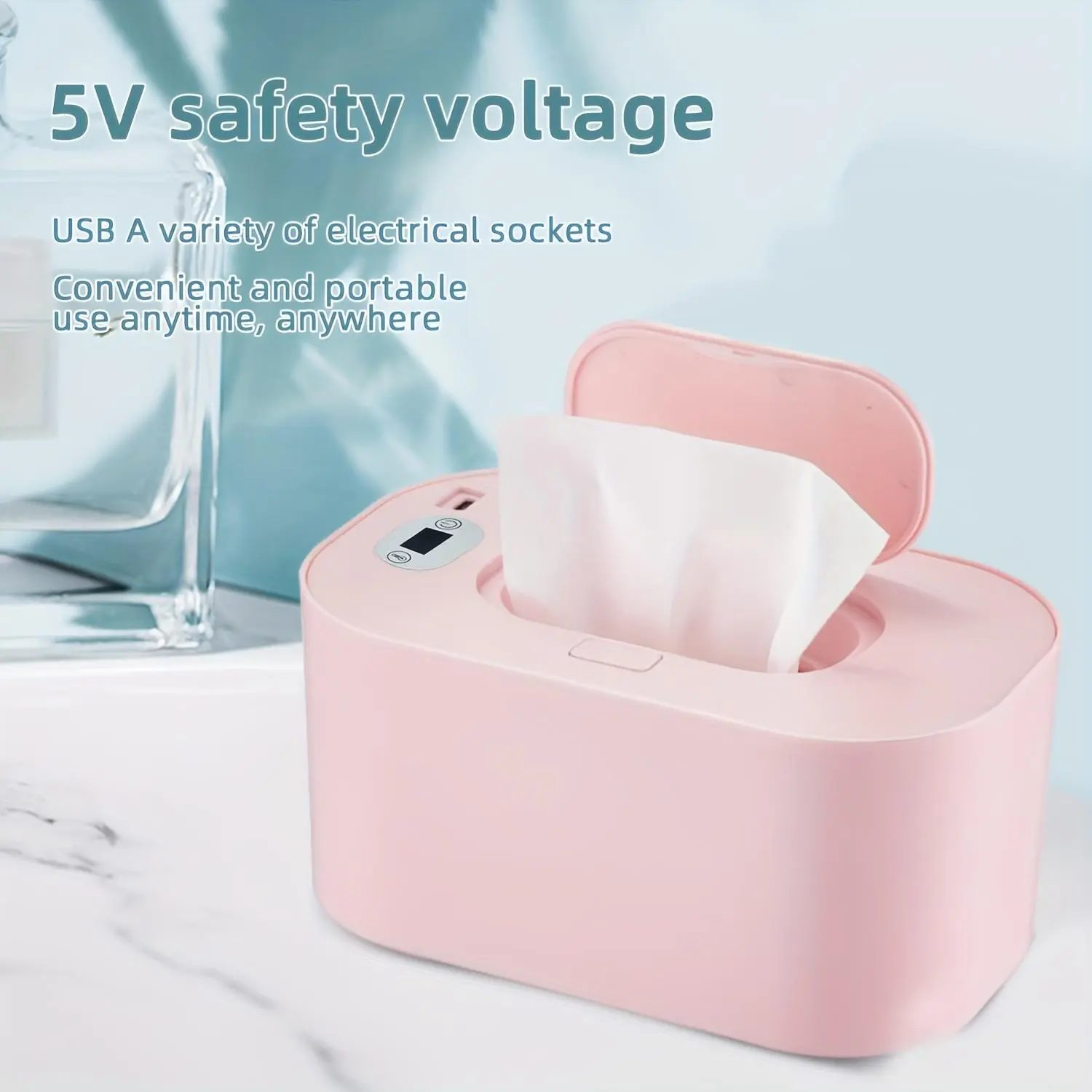 Hot-selling-Portable USB Wet Wipe Warmer | 40-60°C Adjustable Temperature & Display | Battery-Free, Travel-Friendly ! !