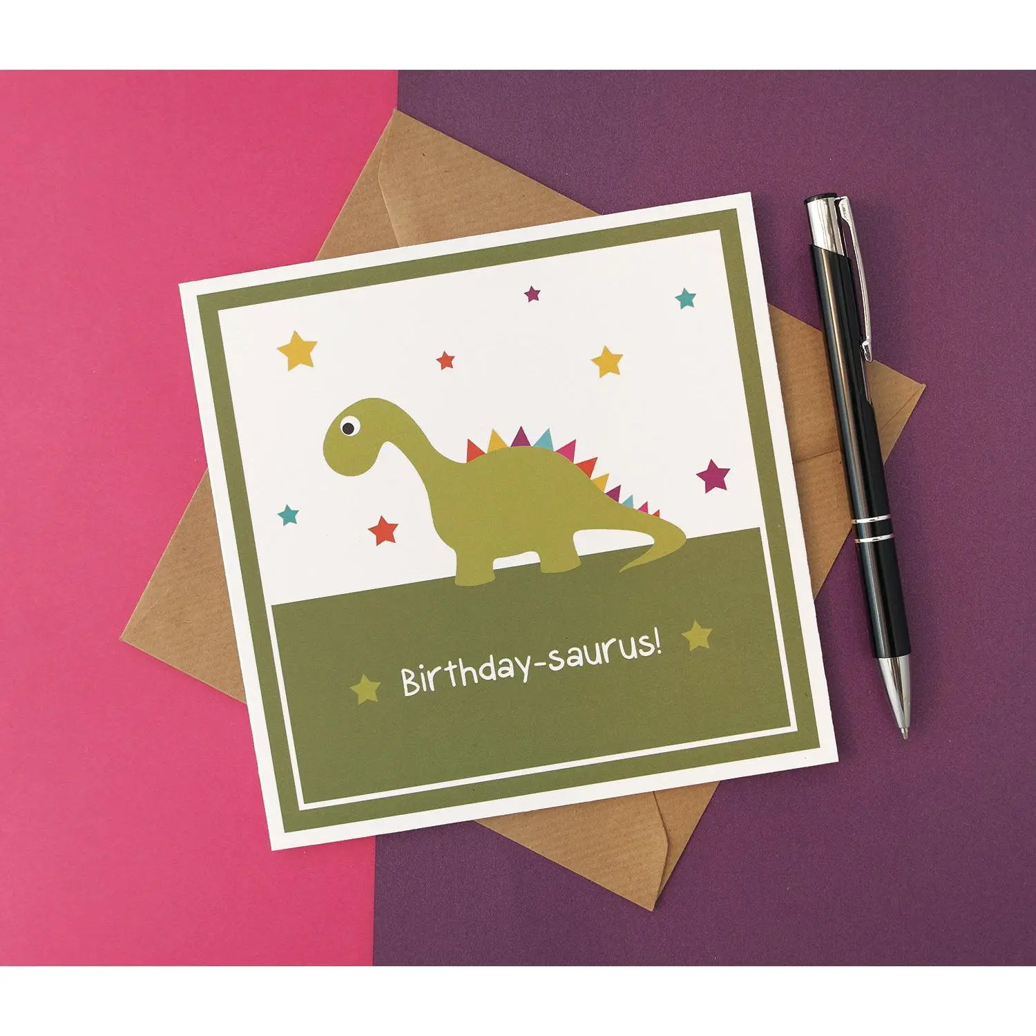 Birthday-saurus Rainbow Dinosaur Unisex Birthday Card