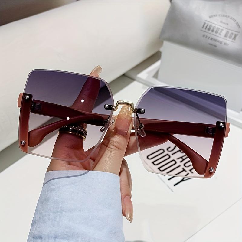 Product Introduction of Rimless Fashion Sunglasses For Women Men Casual Shiny Gradient Glasses For Summer Beach Vacation Travel 5
