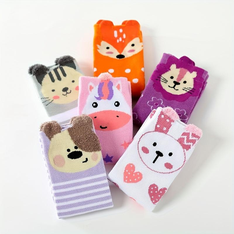 Product Introduction of Cat Pattern 4 Pairs Girls Knee High Stocking Socks, Comfy Breathable Sweat Resistant Anti-odor Socks For Spring Summer 13