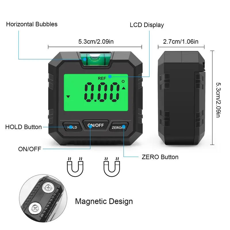 Precision Digital Inclinometer Mini 360 Degree Magnetic Spirit Level Angle Finder Gauge Level Protractor Meter Tilt Measure Tool 4