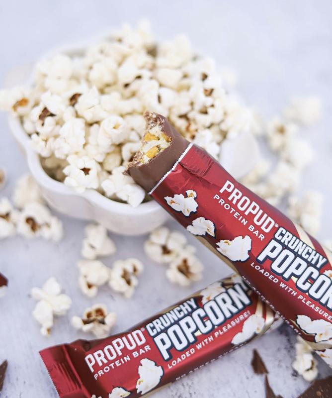 ProPud Crunchy Popcorn High Protein Bar 18g Protein (12x55g), Topped With Crispy, Roasted Corn And Covered With Milk Chocolate, No Added Sugar, Perfect Pre and Post Workout Nutrition 2