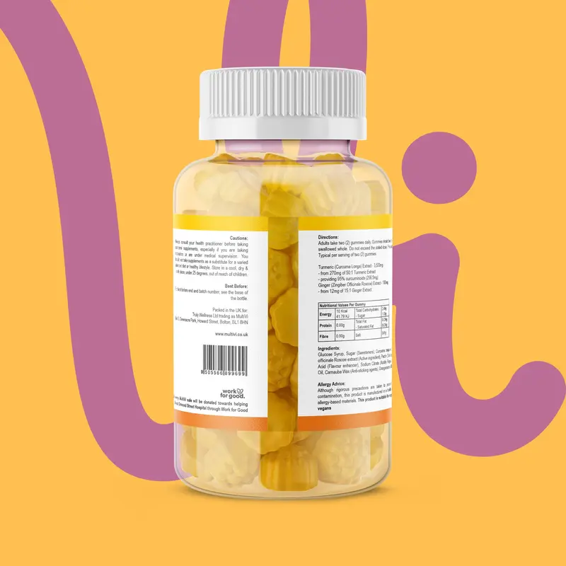 Multivi Chewvi Turmeric & Ginger Gummies – Orange Flavoured Daily Wellness Supplement 4