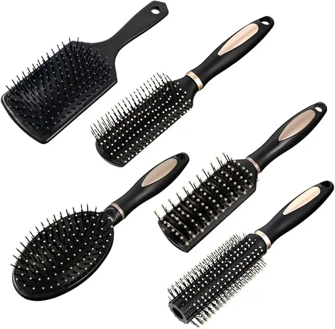 5pcs Hair Brush Sets Detangling Hairbrush Anti Static Massage Oval Comb Hair Styling Tools for Women Men Kid All Wet or Dry Hair Haircare Heatless Gift