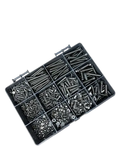 870 Assorted Stainless Steel Pozi Countersunk Machine Screws Kit for DIY & Construction Projects - M3, M4, M5, M6 Fasteners 1