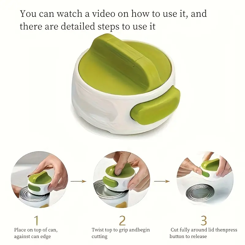 1pc Multi-Purpose Labor-Saving Can Opener, Plastic Kitchen Utility Gadget, Stainless Steel Bottle Cap Screw Remover, Convenient Household Tool 4