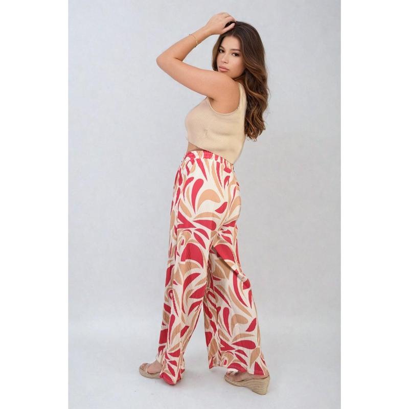 Abstract Pattern Wide Leg Trousers 2