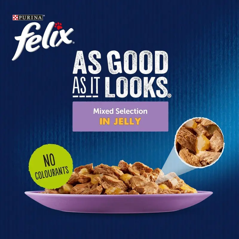 FELIX Senior 7+ Mixed in Jelly Wet Cat Food 40x100g - As Good As it Looks 1