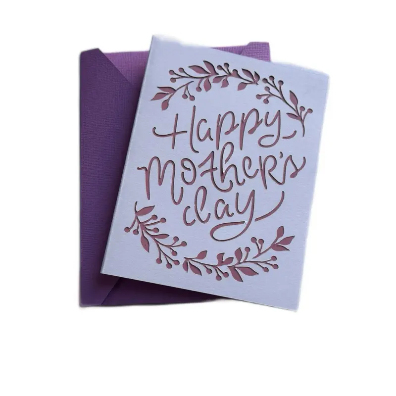 Happy Mother’s Day cutout card and envelope. Handmade.