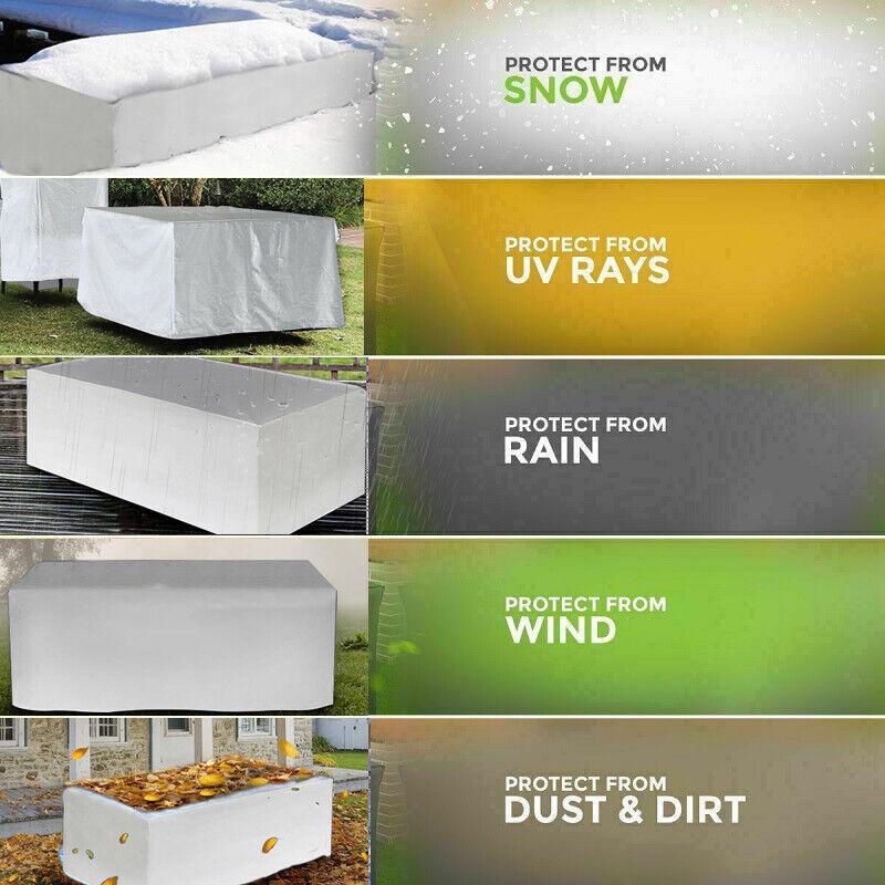Multisize Waterproof Sofa Table Chair Furniture Cover / Rain and Windproof Sand Outdoor Furniture Cover for Rattan Furnishings / Chairs Coating from Sun Dust Water Protector / Rattan Blanket Covering Keep Furniture Dry 4