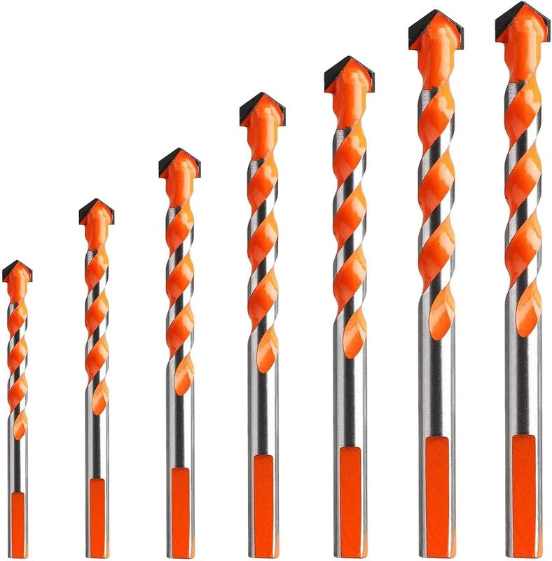 7PCS Professional Masonry Drill Tungsten Carbide Tip Drill Bits, Tile Drill Bits Set, Industrial Strength Tile Drill Bits Set for Tile/Brick/Plastic/Cement/Wood/Glass/ETC (3 4 5 6 8 10 12mm) 0