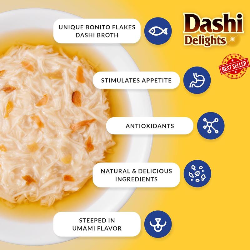 Dashi Delights: Chicken with Tuna Recipe (6 x70g) / Bits in Broth Cat Food Topping, Rich in Protein, Natural Ingredients, Delicious and Healthy 2