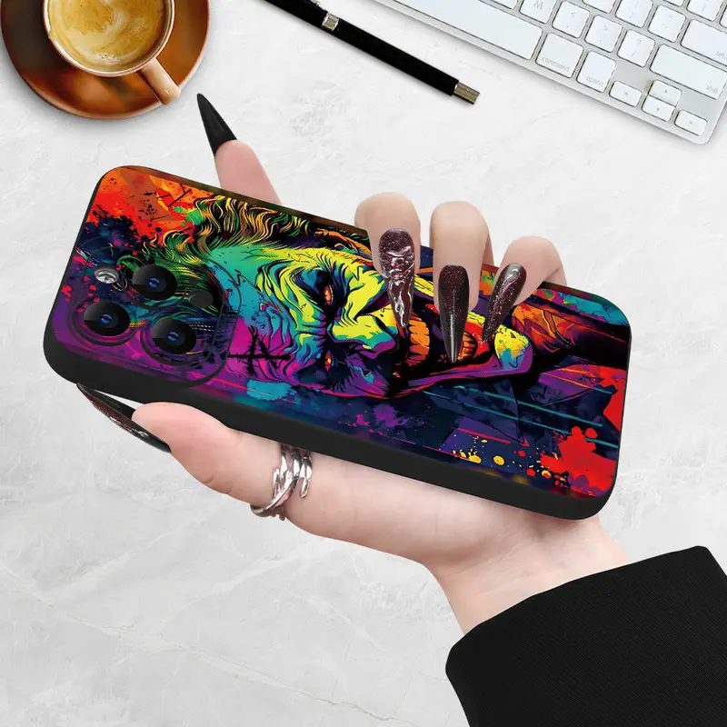 Fashionable, Popular,, Funny Clown Pattern Design, Lens protrusion protection, Compatible with For iPhone Series. Perfect Holiday Gift/Birthday Gift for Easter Day, Christmas Halloween Decoration/Gift for Birthday, Girlfriend, Boyfriend 6