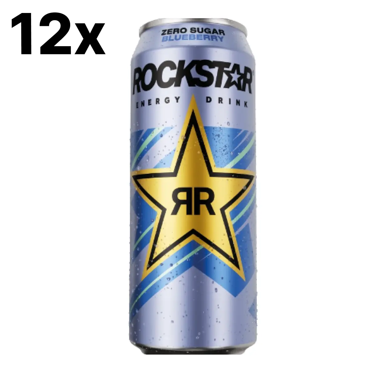 12 x 250ml Rockstar Blueberry Energy Drink – Bold Flavour & Caffeine Boost – Best Before 31/05/2025 Beverage Sport Ice