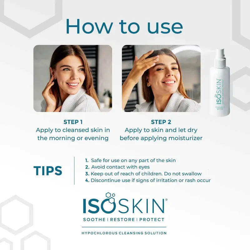 ISOSKIN Hypochlorous Spray 275ml - Daily Cleansing Solution for Radiant Skin - Soothing Skincare 4