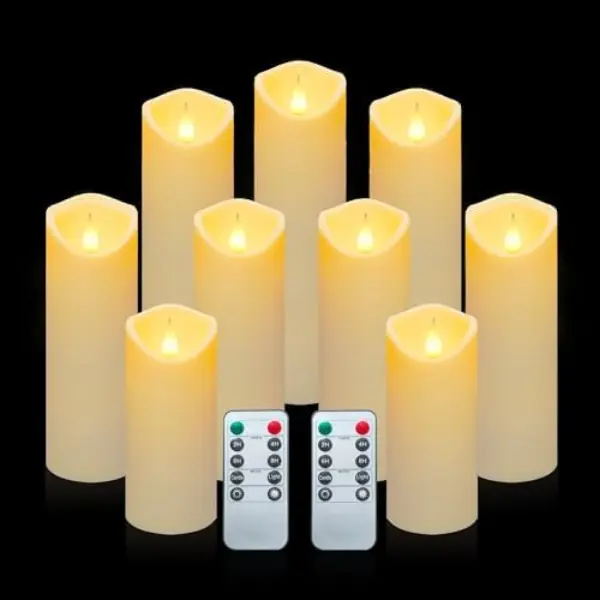 12 Pc LED Candles Flickering Flameless Candles with Remote & Timer for Romantic Ambiance, Home Decor Mood Lighting Cozy Fall Decor Battery Operated Candles, Outdoor Waterproof