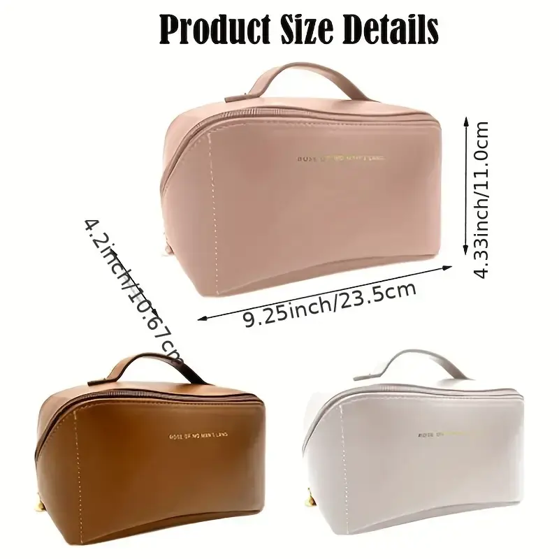 Large-Capacity Travel Makeup Bag, Portable Cosmetic Bag for Makeup Brushes and Toiletries, Waterproof Cosmetic Bag with Handle, Travel Essential 7