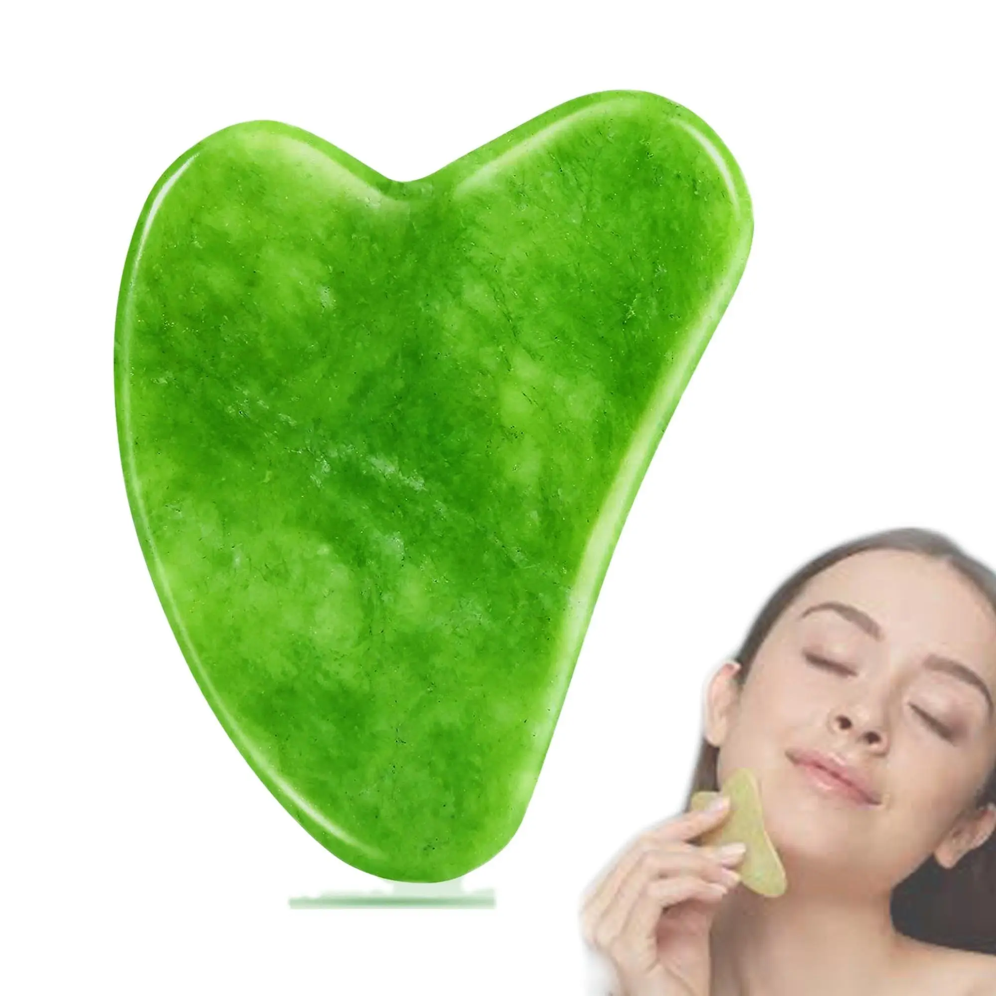 Jade Gua Sha Stone Board Face Massager Tool Natural Facial Scraper for All Skin  Gift Skincare Comfort small  gua