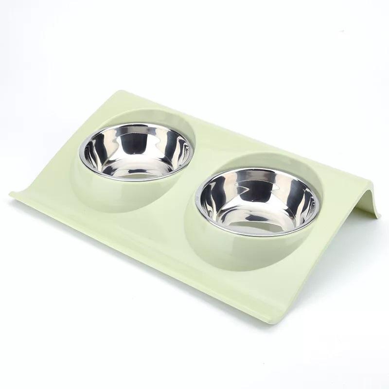 Dog Bowl Cat Bowl Reside Double Pet Feeder Anti Sickness Bowl for Food and Water 7