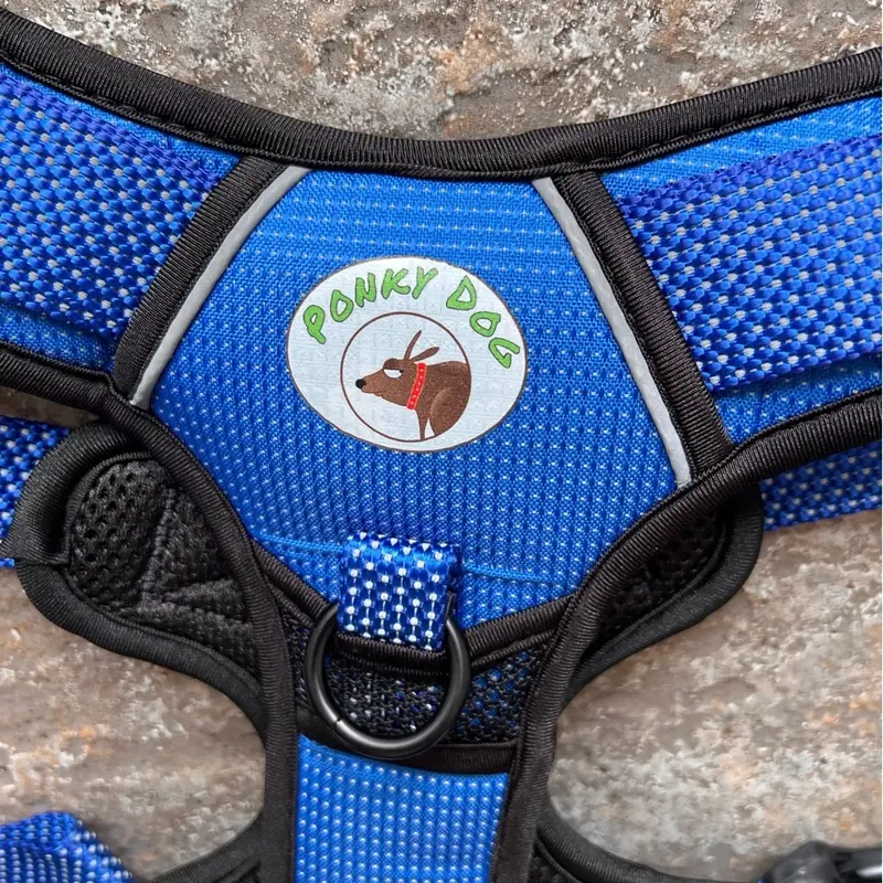 Ponky Dog Harness in Red, Blue and Green. Reflective and anti pull. 3