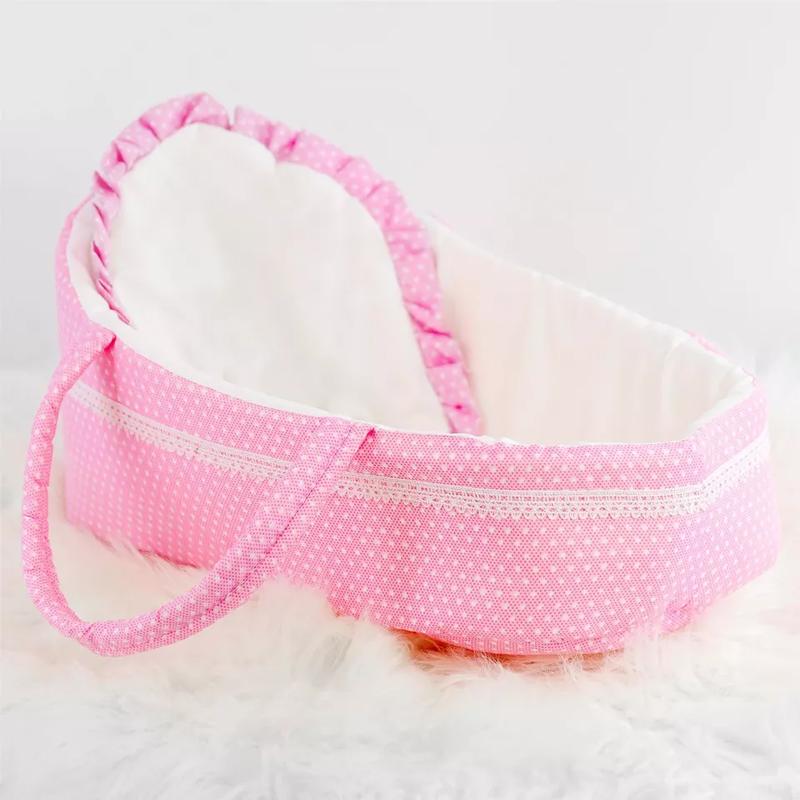 BiBi Doll Pink Baby Doll Carry Cot Bed with Pillow Handles Sleeping Bag Carrier 4