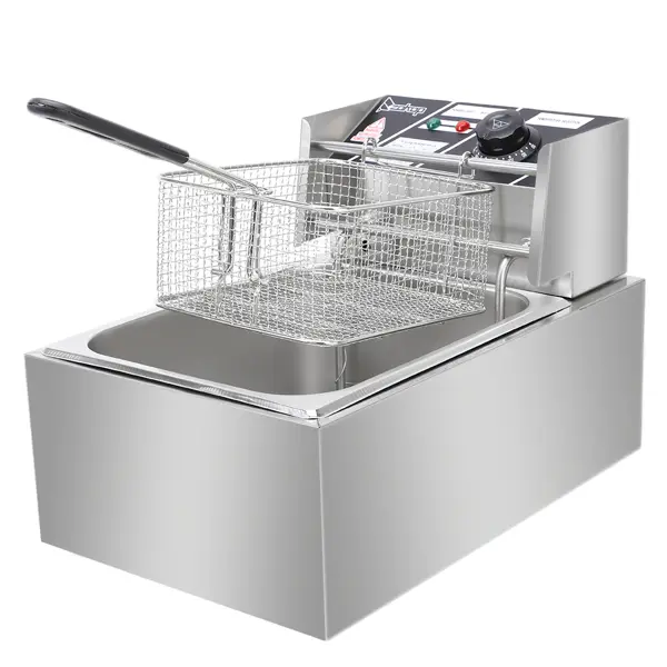 EH81 2500W 220-240V 6.3QT/6L Stainless Steel Single Cylinder Electric Fryer UK Plug 4