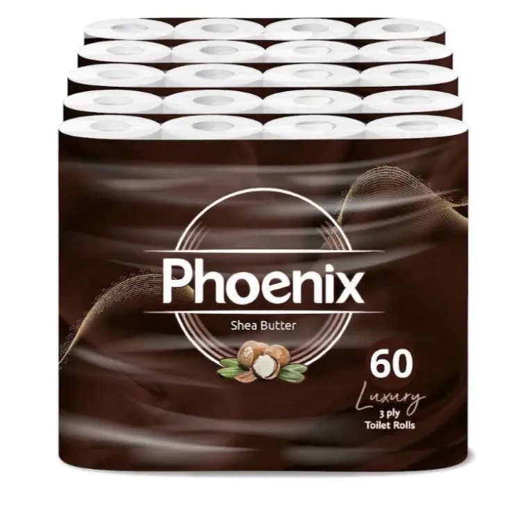 60 Toilet Roll  - Quilted 3 Ply Shea Butter Fragranced Toilet Rolls