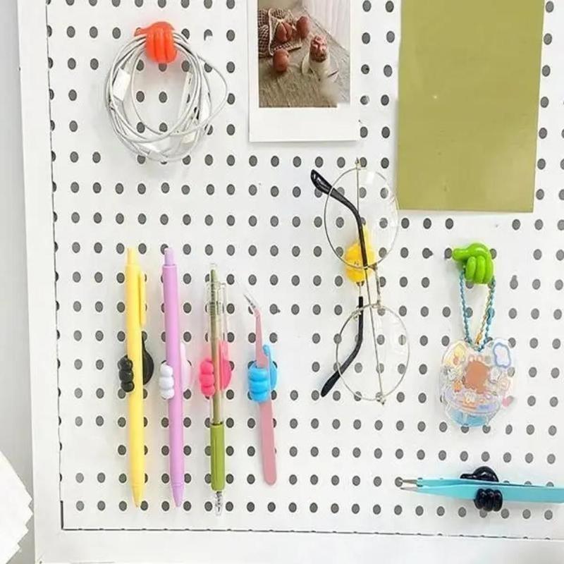 Thumb Wall Hook, 5 Counts Cute Decorative Self Adhesive Cable Hook, Cable Clip Hook, Cable Organiser, Desk Accessories, Bedroom Accessories, Room Decor, Home Decor, Gift for Girlfriend, Gift for Boyfriend, Mens Gifts
