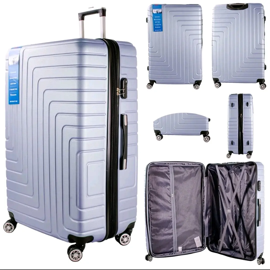 Silver Colour Set of 4 ABS Suitcases with 4 Wheels for Easy Travel