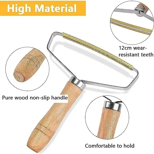 NTEK Portable Lint Roller Clothes Fuzz manual Brush | Lint Remover Carpet Scraper | travel brush for removing lint | Lint Cleaner Pro for Restores Blankets | Blankets, Sweater, Sofa Cleaner 3