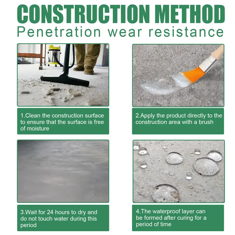 EELHOE Floor Leak Waterproof Adhesive, Exterior Wall Bathroom Toilet Waterproofing Agent Brick Wall Permeable Paint 6