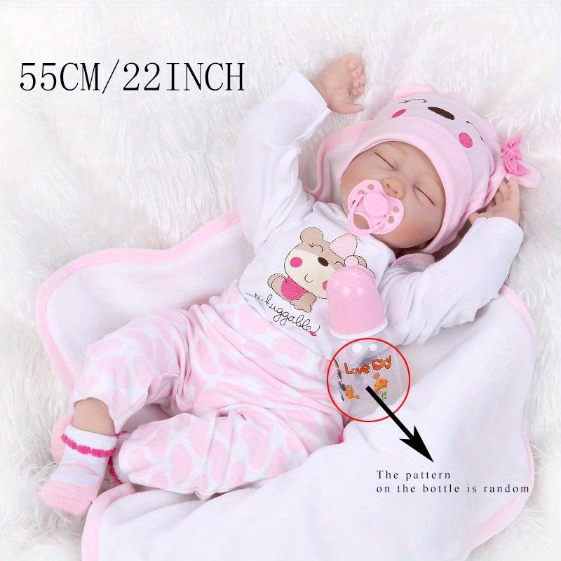 Sleeping 55cm Reborn Baby Doll 22 Inch Lifelike Soft Silicone Newborn Girls Bedtime Toys Girls Birthday Gift Halloween/Thanksgiving Day/Christmas gift Easter Gift 4