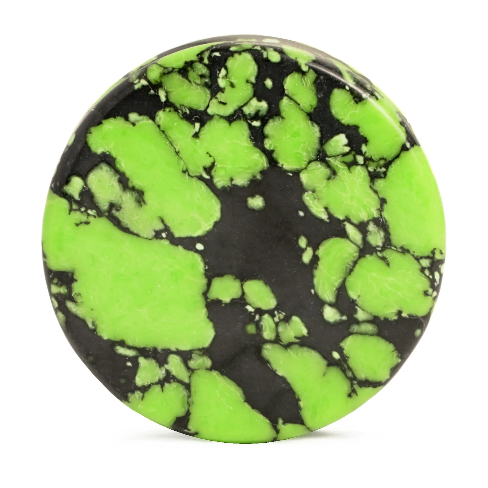 Marble Black & Green Double Flare Stone Plug / Gauge For Stretched Ears
