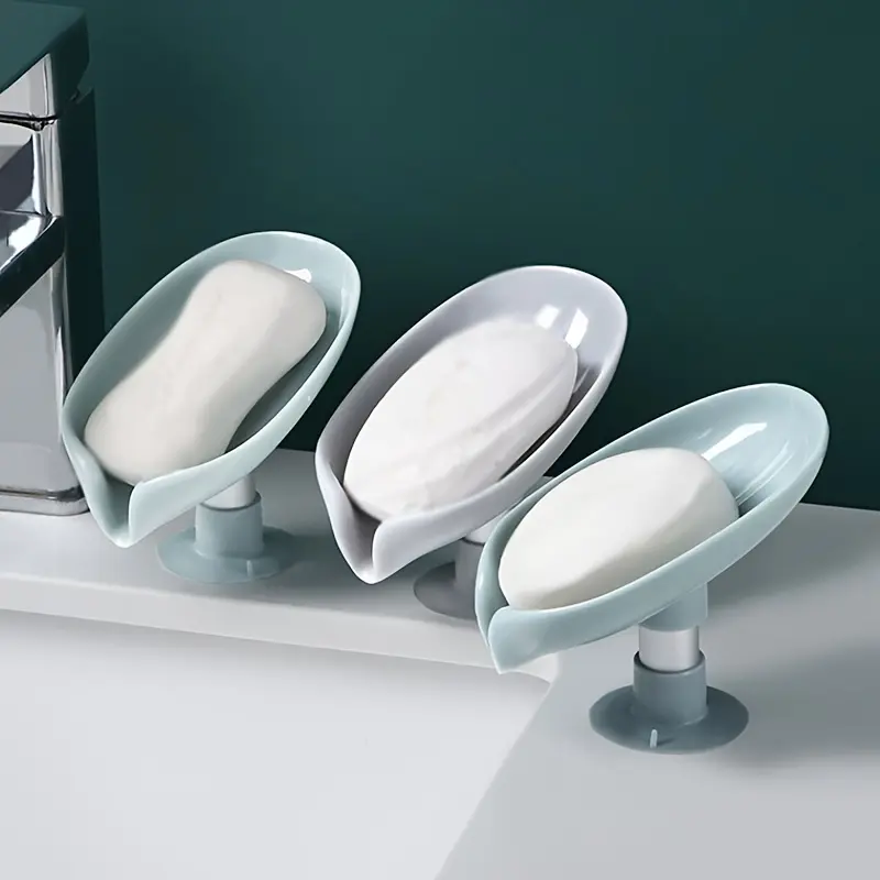 HARLESOTTO       2 Suction Cup - Style Drainage Soap Dish Holder: No - Punch Installation, Prevents Water Accumulation, Ideal for Home Use. Great for Home Organization, Kitchen and Bathroom Accessories. 2