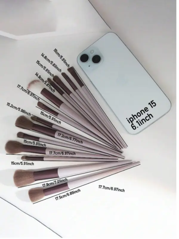 13pcs Makeup Brush Set with Bag - Soft Eyeshadow, Liquid Foundation, Blush Brushes for Beginners - Cosmetic 2