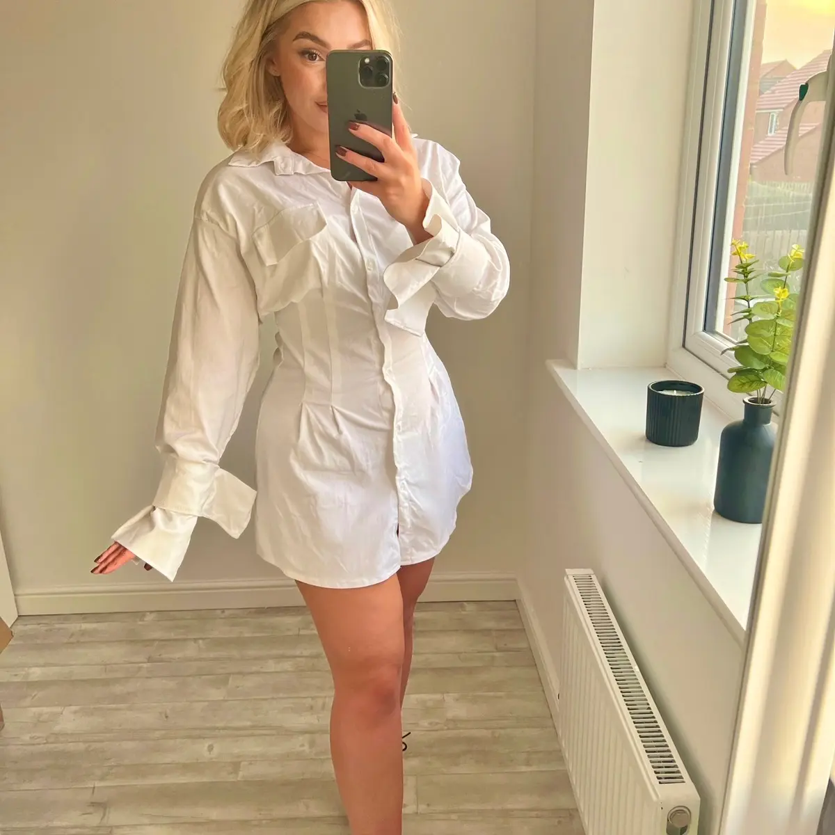 White shirt dress