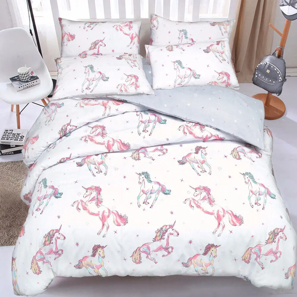 Kids Duvet Cover Set Animal Print Bedding For Summer and Winter Soft Polycotton King Size Duvet Cover With 2 Pillowcases