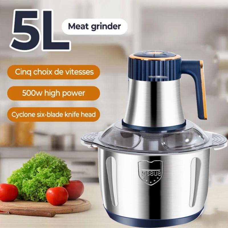 (2-3 days Arriverd)5L Electric Meat Grinder Mincer Mixer Home Blender Mini Food Chopper Processor 1