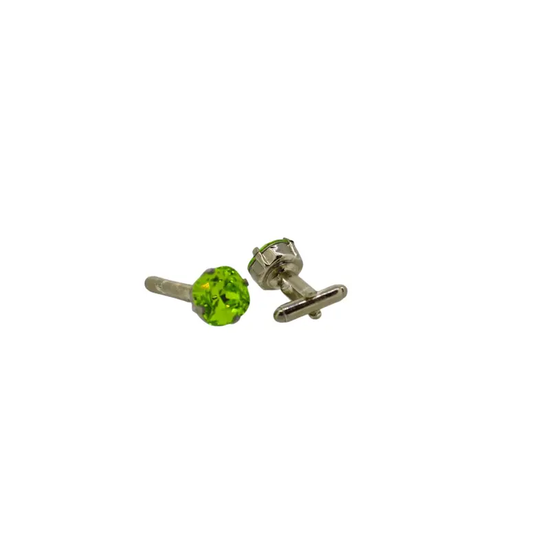 The Green Stud Cufflink in Platinum 0