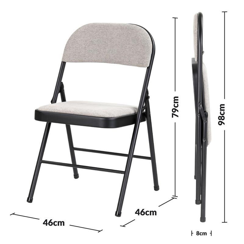 Ultimate Comfort Padded Fabric Folding Chair – Durable & Space-Saving Seating for Home, Office & Events – Supports 114kg, Open: H79 x W46 x D46cm, Folded: H98 x W46 x D8cm, Seat Height: 45cm 5