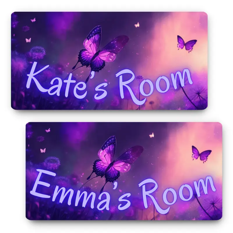 Room Sign Bedroom Accessories, Custom Name Plaque, Metal Aluminium Door Sign for Boys & Girls Room, Gift for Boyfriend Text, Girlfriend Letters, Message - Kids Room, Nursery, Brother, Sister Christmas Gifts, Home Decor Poster Print Set Waterproof 0