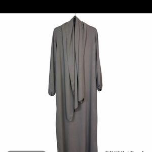 Ladies Abaya With Scarf Attached Comfortable Modest Dress For Prayer UK8-18 FBS 209