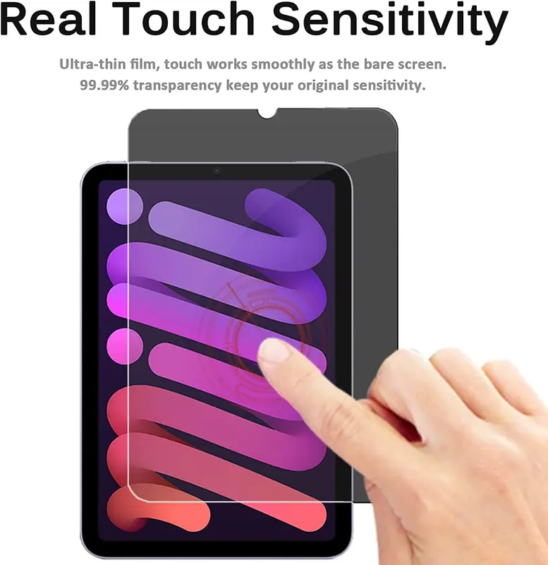Privacy Screen Protector for iPad Mini 6th Generation 8.3 Inch 2021, Anti-Spy Tempered Glass Screen Film for iPad Mini 6 8.3'' Accessories Computer Tablet Cover Protection Protective Handheld 4