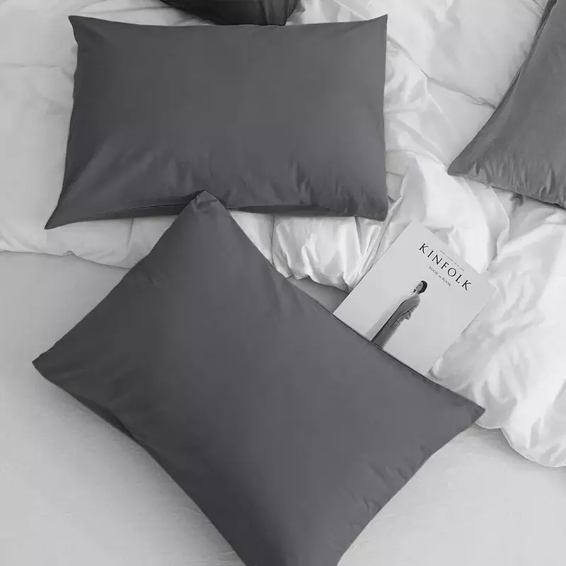 Ultra Soft 2-Pack Microfiber Pillowcases Soft, Breathable Pillow Cases White, Silver, Charcoal, Grey, Navy Blue, Emerald Green, Beige & Black - Set of 2 (50x75cm) 2