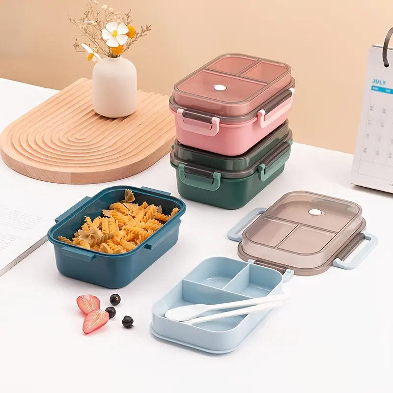 1pc Insulated Double-Layer Microwave Lunch Box - Spill-Proof and Mess-Free, Ample Space for Generous Portions - Includes Convenient Travel Spoon, Single Unit Package 5