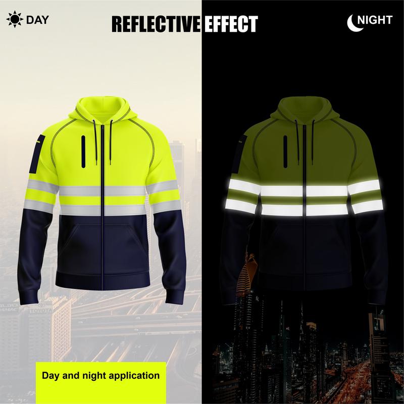 mymixtrendz Mens Outdoor Zipper Hoodie with 3 Zip Pockets Menswear Clothing Relaxed Fit Hooded Sweatshirt Top UK Size S-XXL 6