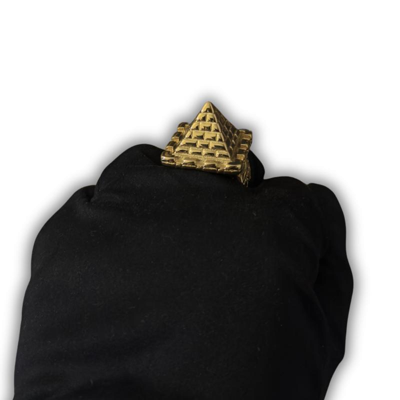 Premium Water-proof Heavy Gold 9ct GF Pyramid Castle Ring 3