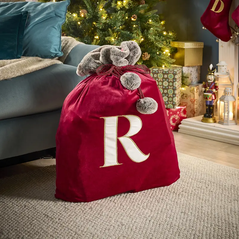 Luxury Christmas Sacks & Stockings with Monogrammed Letter 7